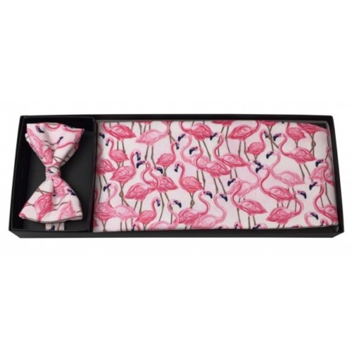  Flamingo Fun Cummerbund and Bow Tie Set